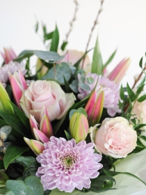 Elegant Pink Rose and Lily Bouquet